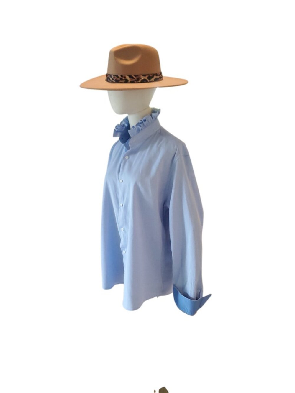 Upcycled Ruffed Collar Blouse - Picture 2 of 9